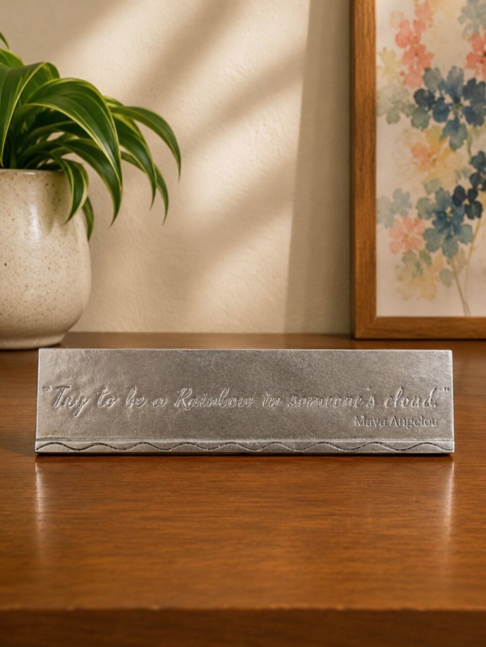Basic Spirit Canada Maya Angelou Lead-Free Pewter Inspirational Desk Plaque
